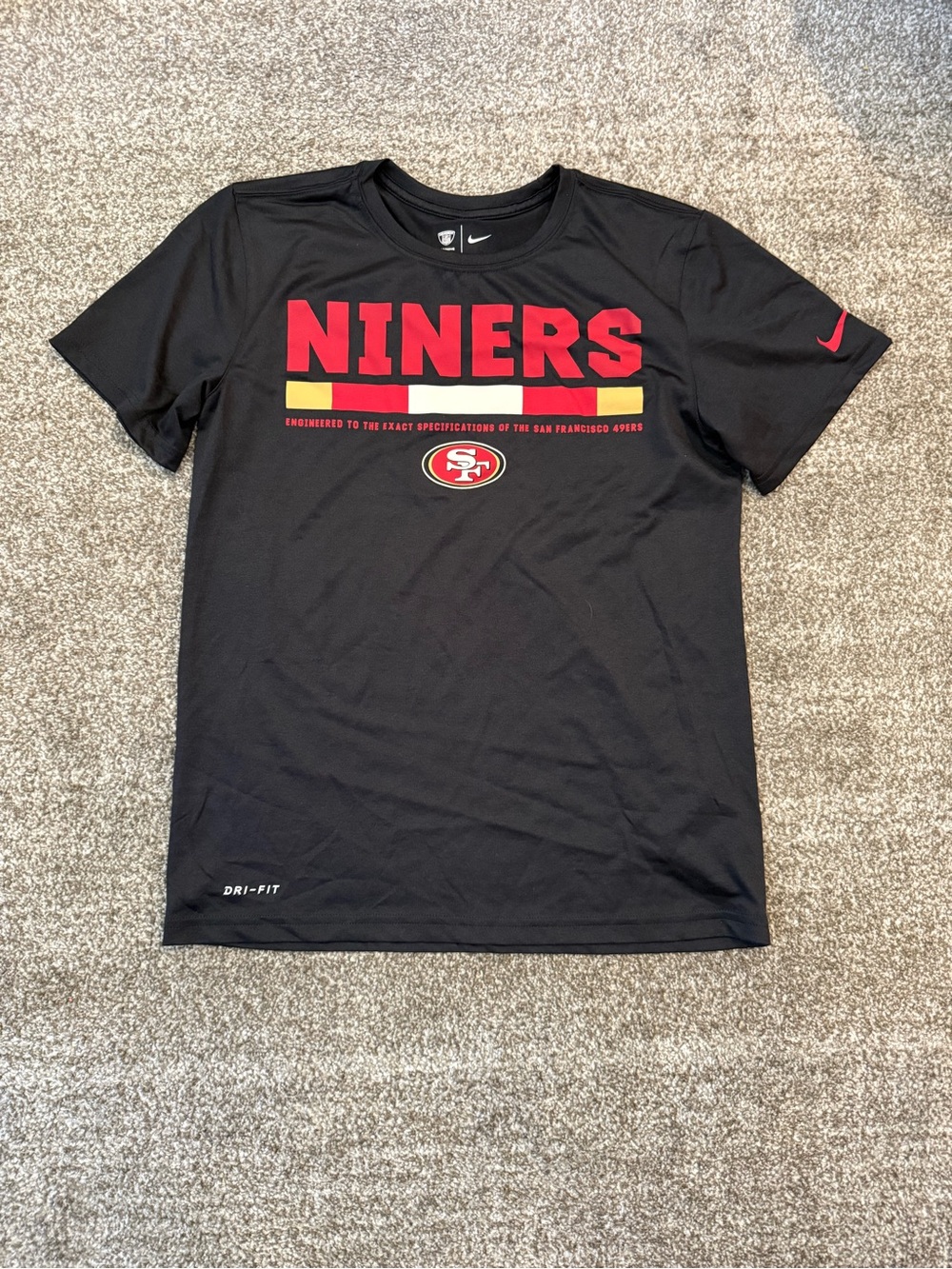 Nike Dri-FIT San Francisco 49ers Training Shirt Mens Small black NFL SIDELINE